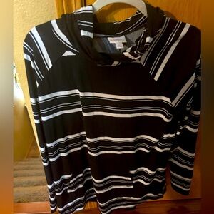 Black and white striped long sleeve hoodie from LuLaRoe, Size Large